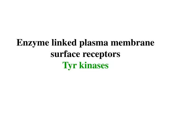 enzyme linked plasma membrane surface receptors tyr kinases