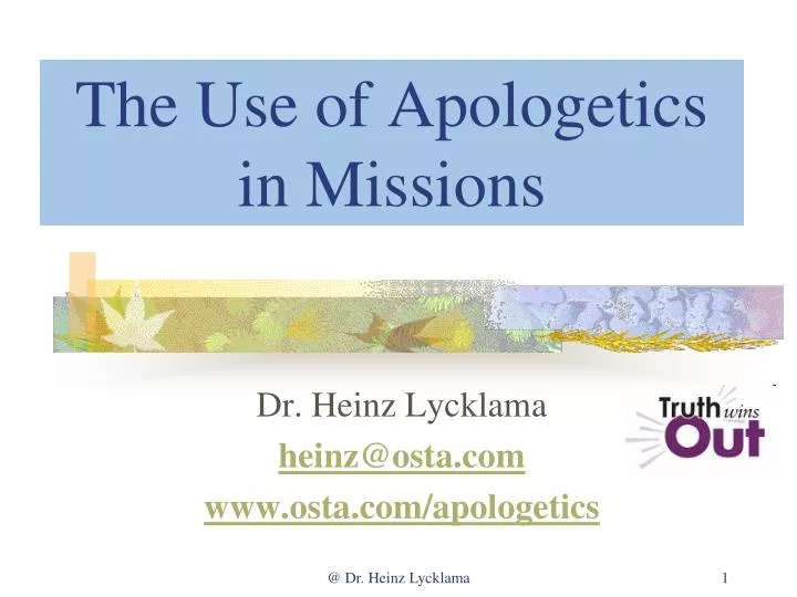 the use of apologetics in missions