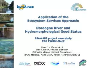 Application of the Ecosystem Services Approach: Dordogne River and