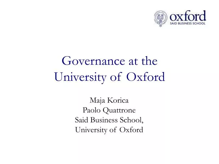 governance at the university of oxford