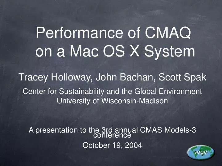 performance of cmaq on a mac os x system