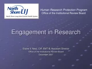 Engagement in Research