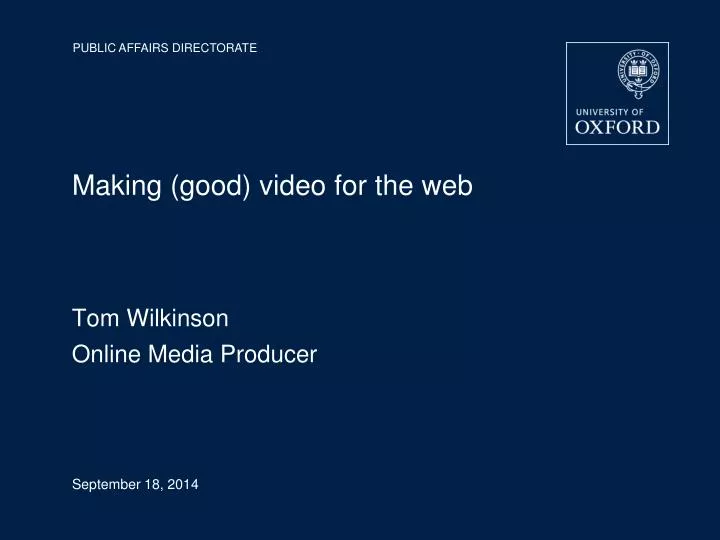 making good video for the web