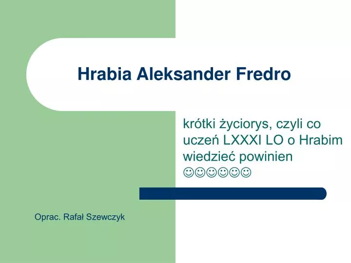 hrabia aleksander fredro