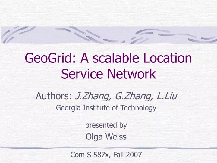 geogrid a scalable location service network