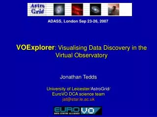 VOExplorer : Visualising Data Discovery in the Virtual Observatory