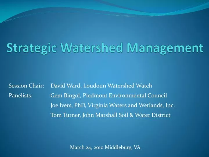 strategic watershed management