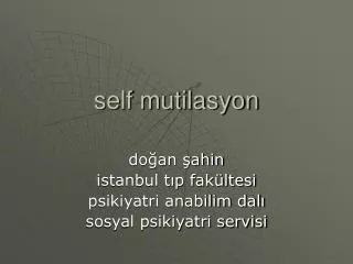self mutilasyon