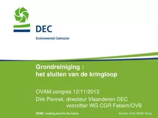 grondreiniging het sluiten van de kringloop