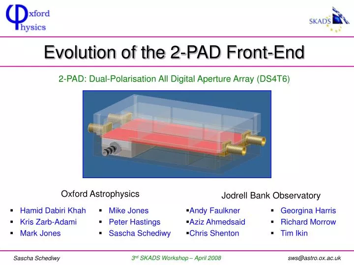 evolution of the 2 pad front end