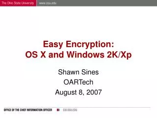 Easy Encryption: OS X and Windows 2K/Xp