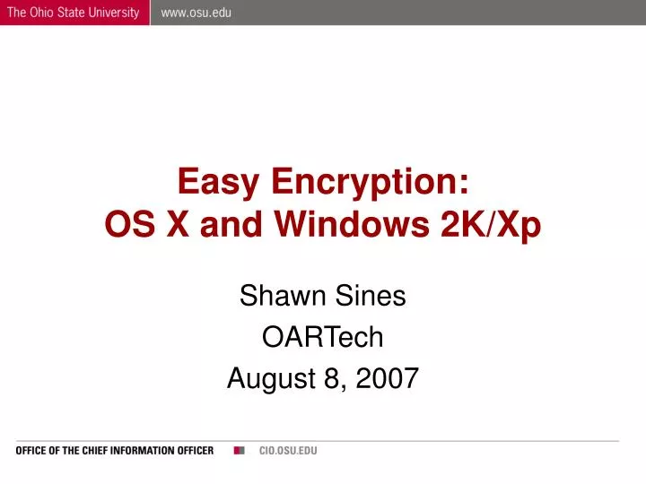 easy encryption os x and windows 2k xp