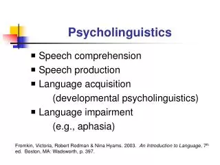 Psycholinguistics