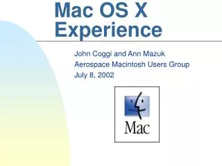 Mac OS X Experience