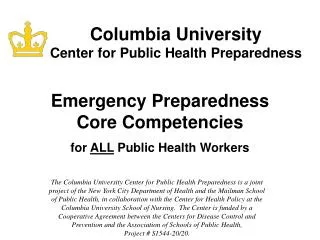 Columbia University Center for Public Health Preparedness