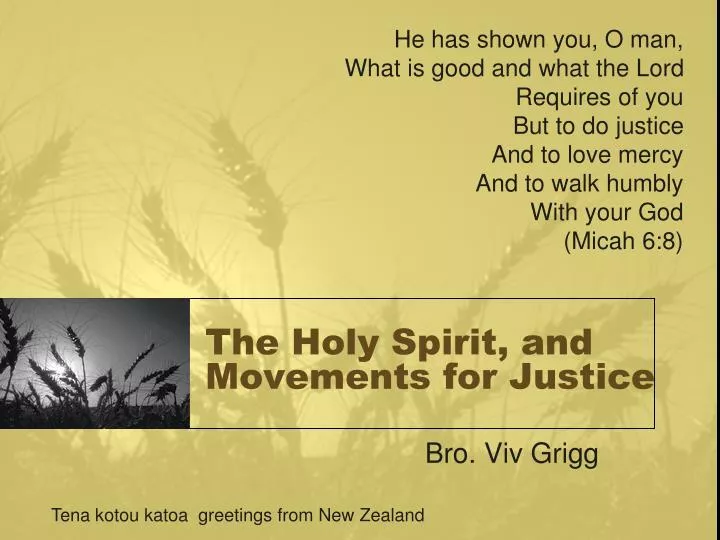 the holy spirit and movements for justice