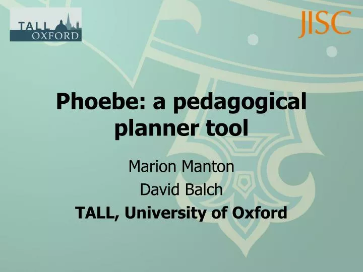 phoebe a pedagogical planner tool