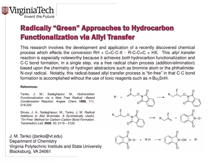 radically green approaches to hydrocarbon functionalization via allyl transfer