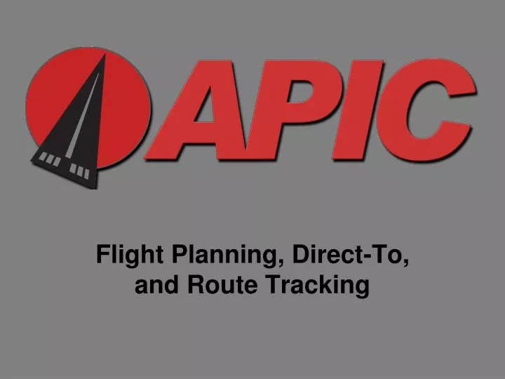 flight planning direct to and route tracking