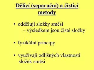 d lic separa n a istic metody