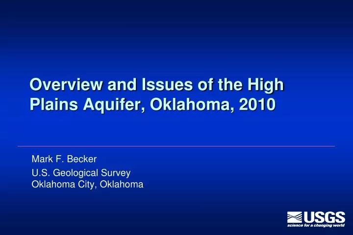 overview and issues of the high plains aquifer oklahoma 2010