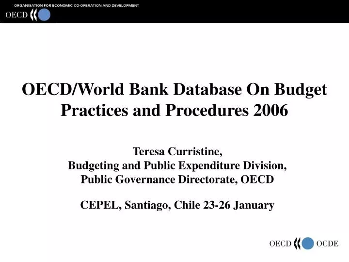 oecd world bank database on budget practices and procedures 2006