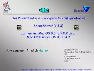 This PowerPoint is a quick guide to configuration of SheepShaver (v 2.3)