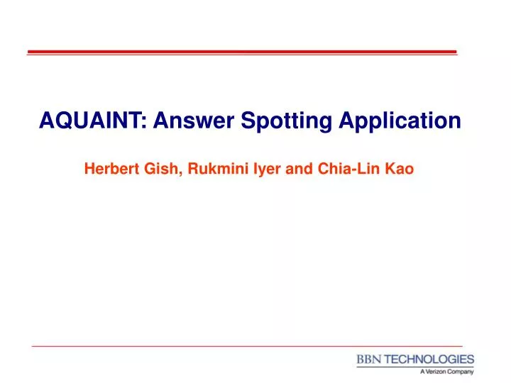 aquaint answer spotting application