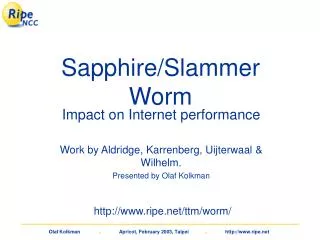 Sapphire/Slammer Worm