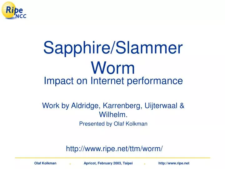 sapphire slammer worm