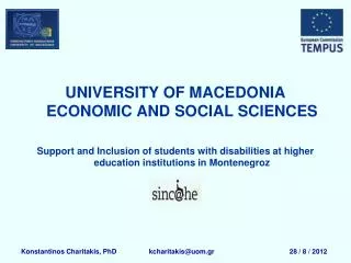 UNIVERSITY OF MACEDONIA ECONOMIC AND SOCIAL SCIENCES