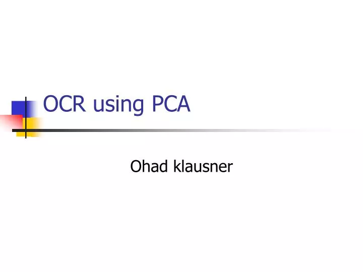 ocr using pca