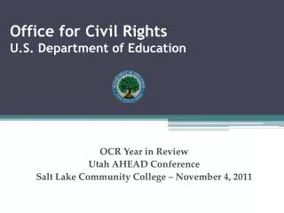 Office for Civil Rights U.S. Department of Education