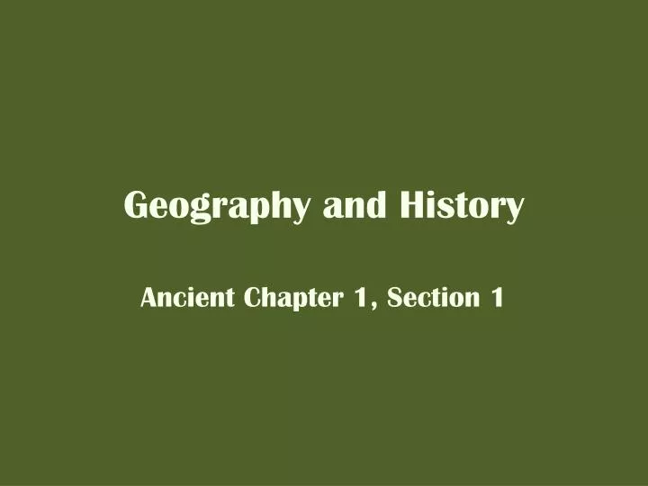 geography and history