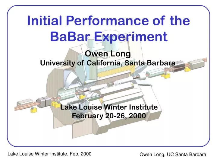 initial performance of the babar experiment