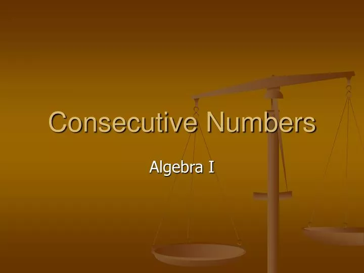 consecutive numbers