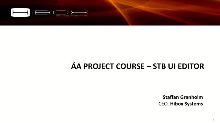 a project course stb ui editor