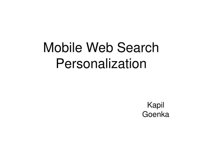 mobile web search personalization