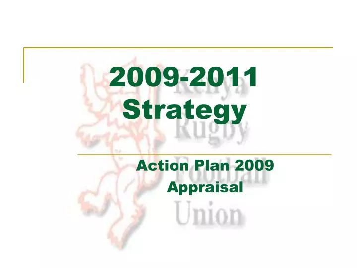 2009 2011 strategy