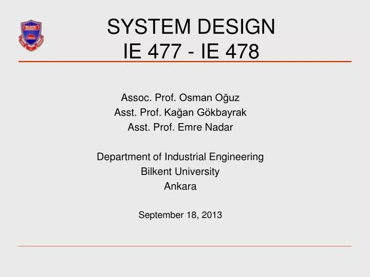 system design ie 477 ie 478