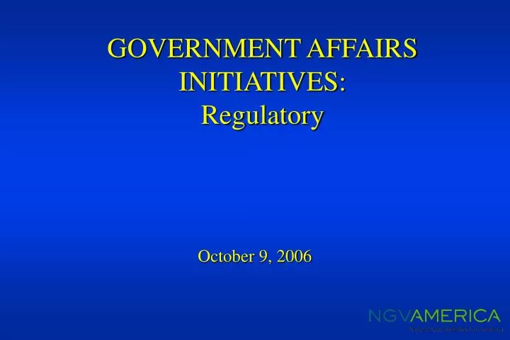 government affairs initiatives regulatory