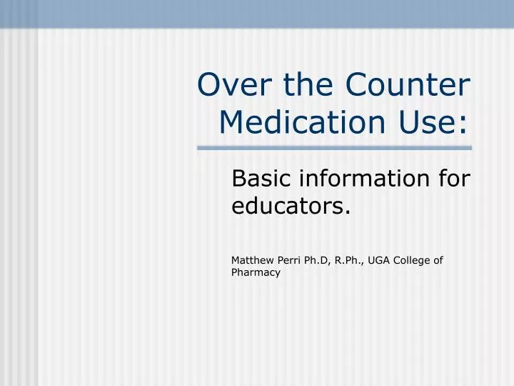 over the counter medication use