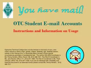 OTC Student E-mail Accounts