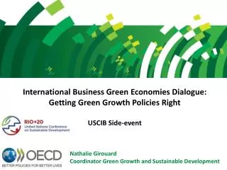 Nathalie Girouard Coordinator Green Growth and Sustainable Development