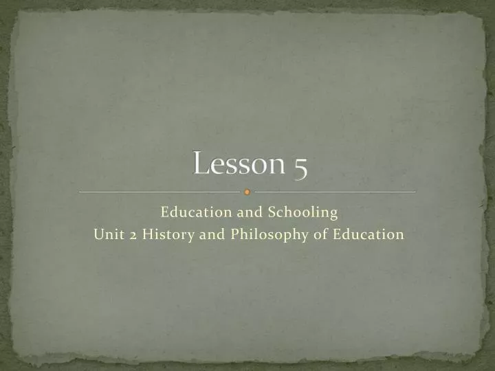 lesson 5