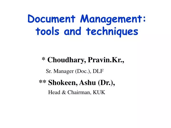 document management tools and techniques