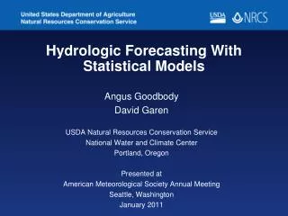 Hydrologic Forecasting With Statistical Models