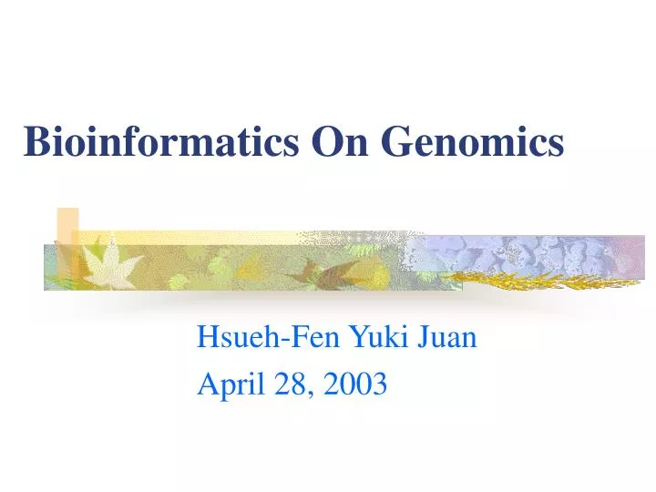 bioinformatics on genomics