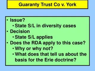 Guaranty Trust Co v. York