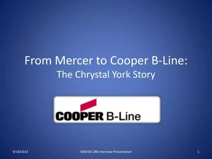 from mercer to cooper b line the chrystal york story